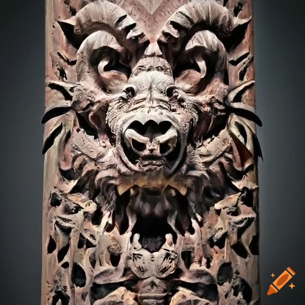 detailed carving of a moth in architectural style