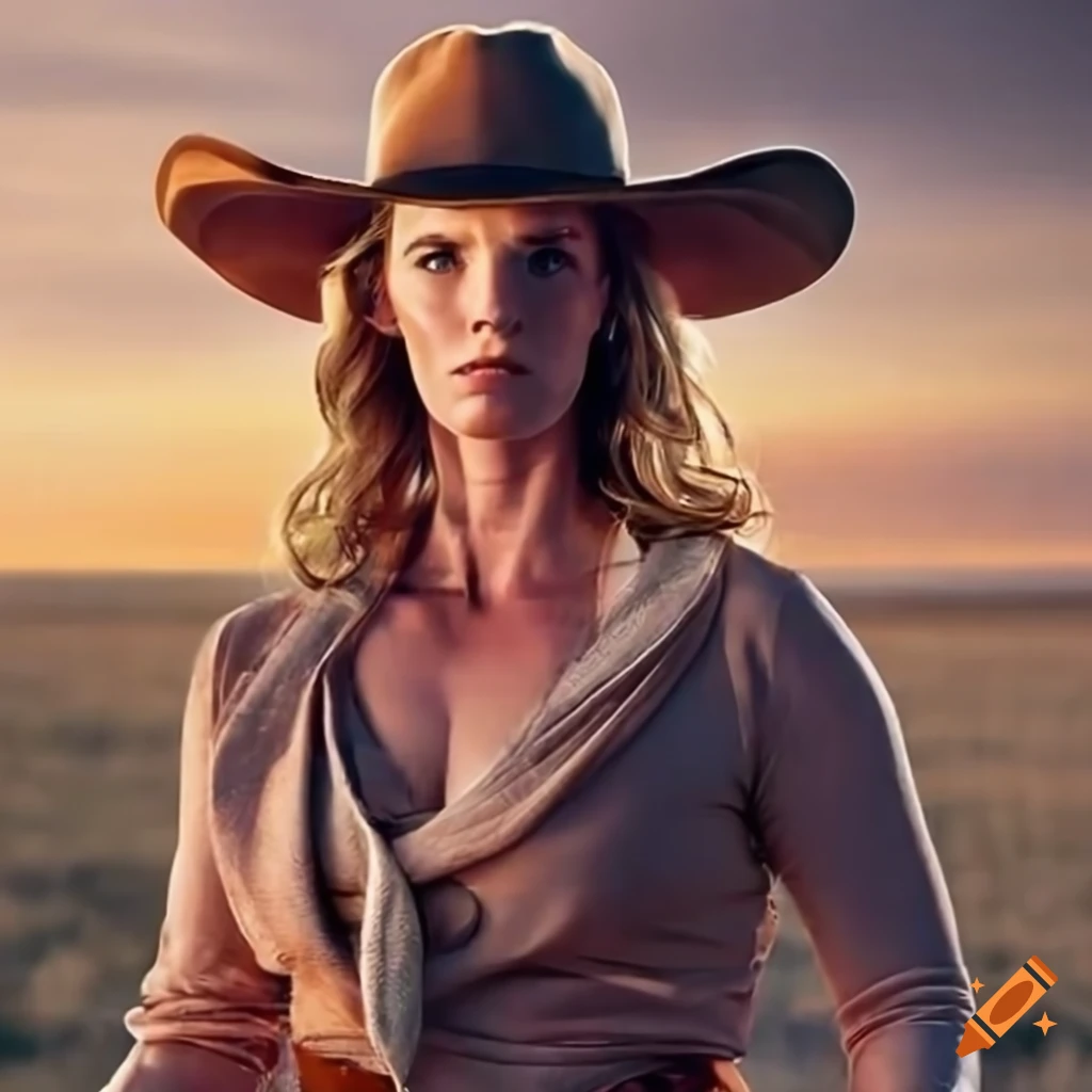 movie poster of Betty Gilpin as a cowgirl on a ranch