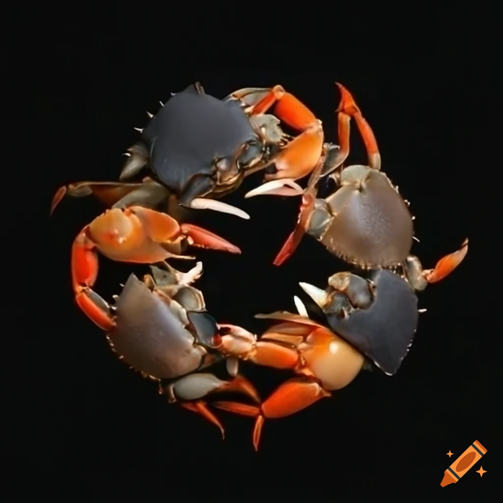 group of crabs in a circle