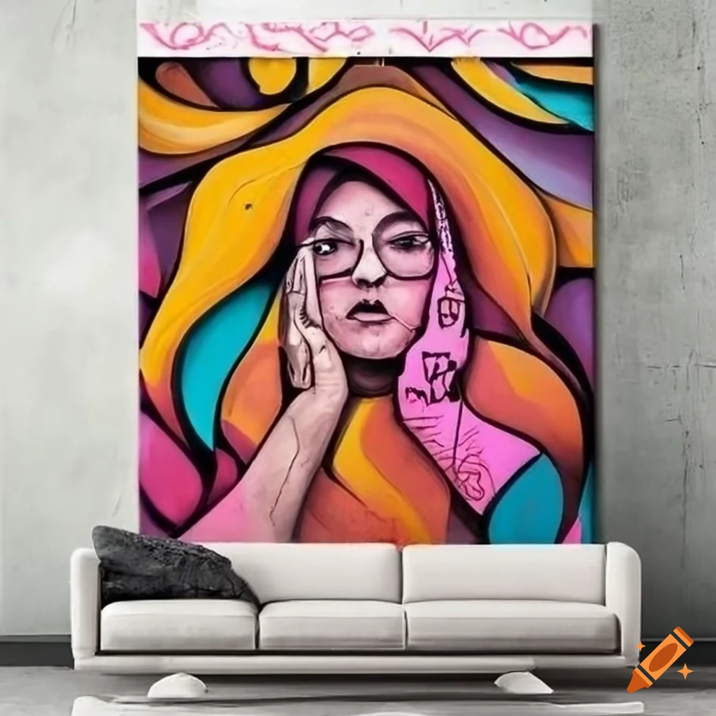 street wall art with motifs