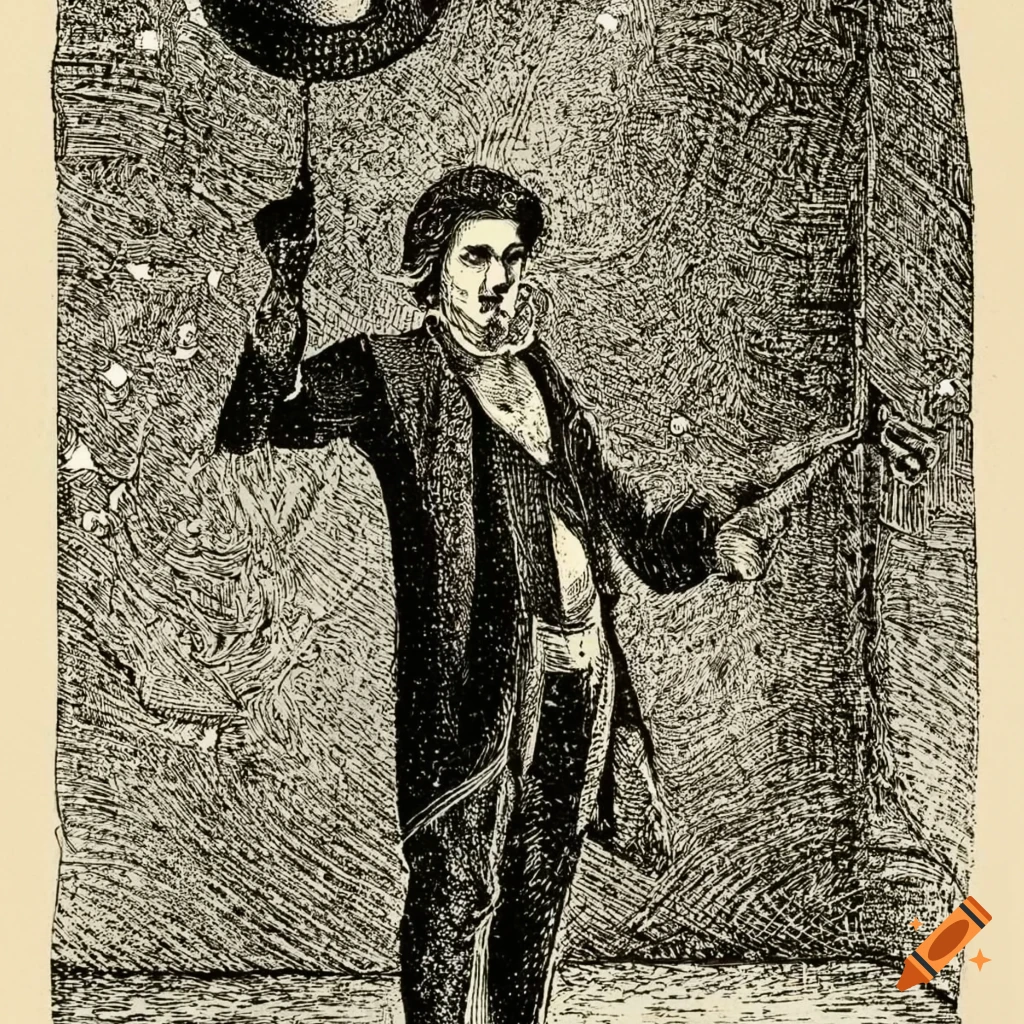 vintage magician poster with constellations