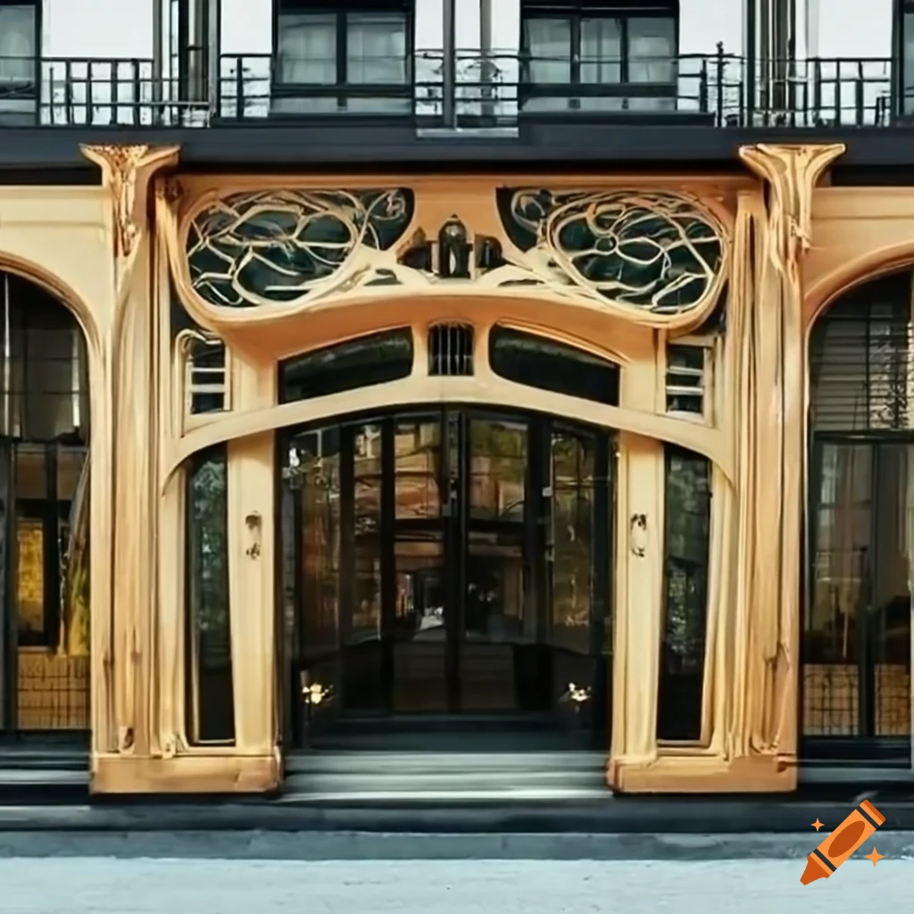 detailed art nouveau storefront design
