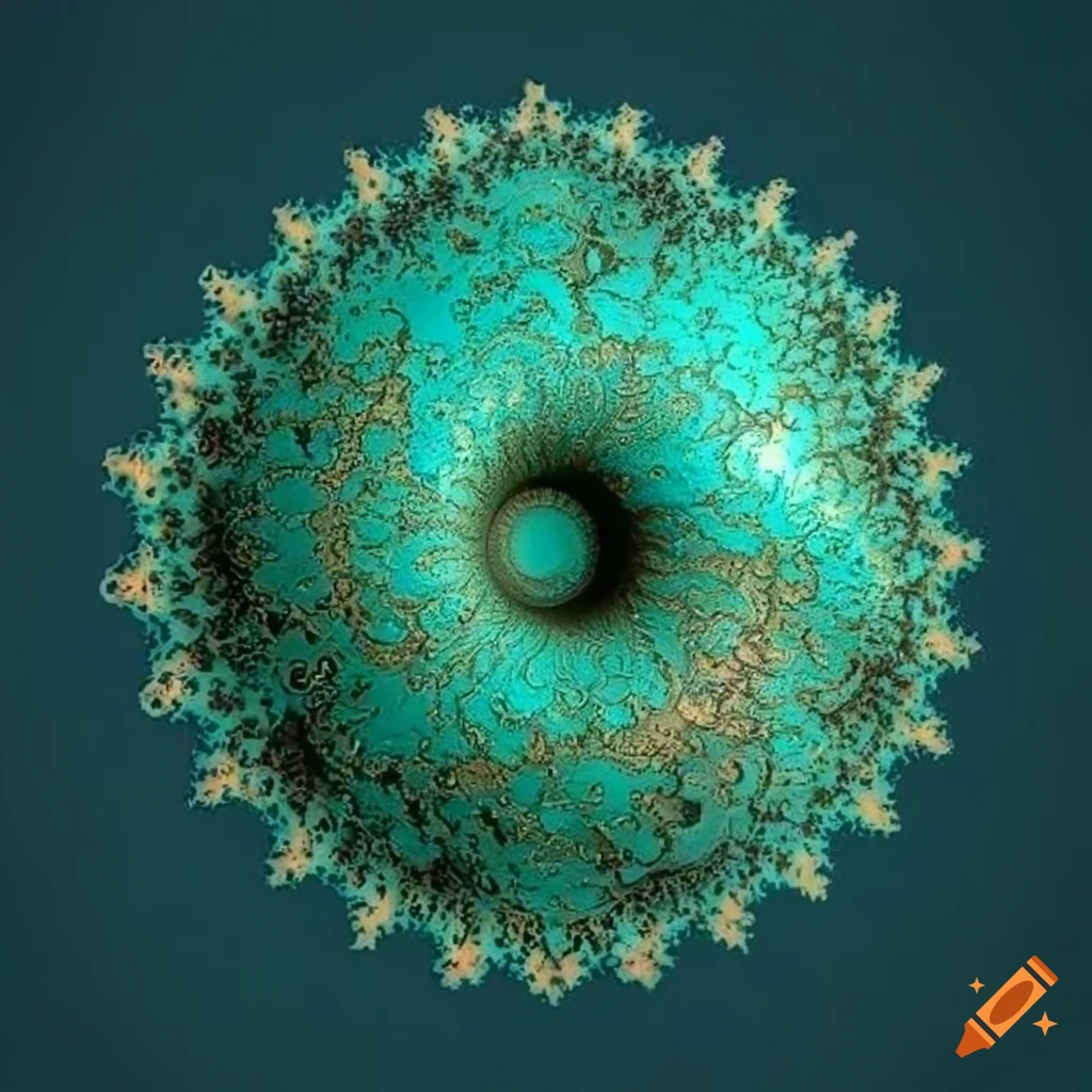 Mandelbrot fractal pattern on corroded bronze on Craiyon