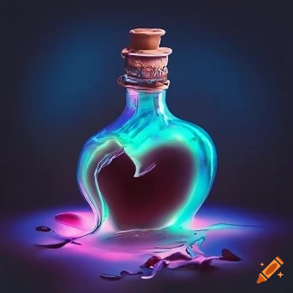 image of a broken love potion bottle