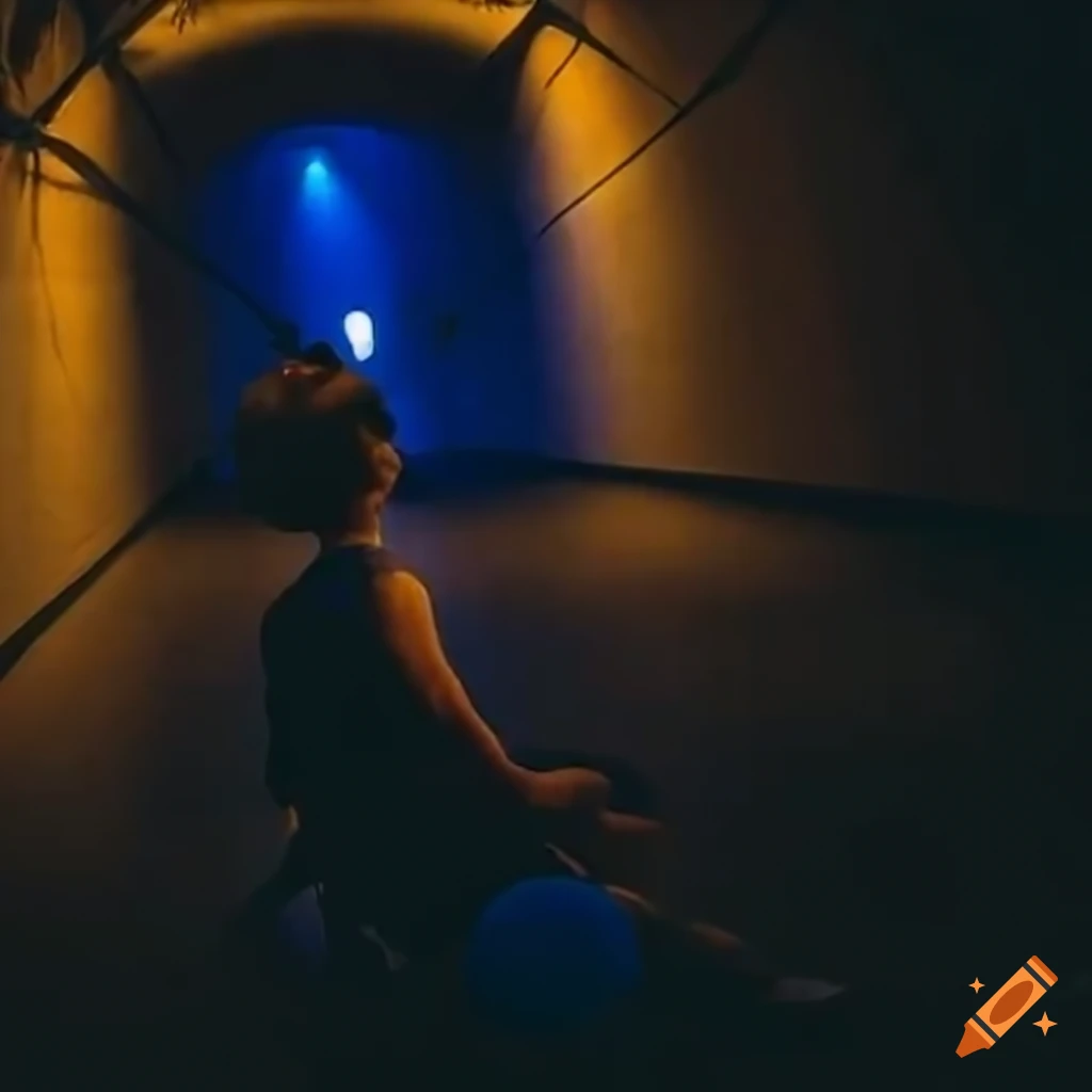 portrait of a young Lakers fan sleeping in a tunnel
