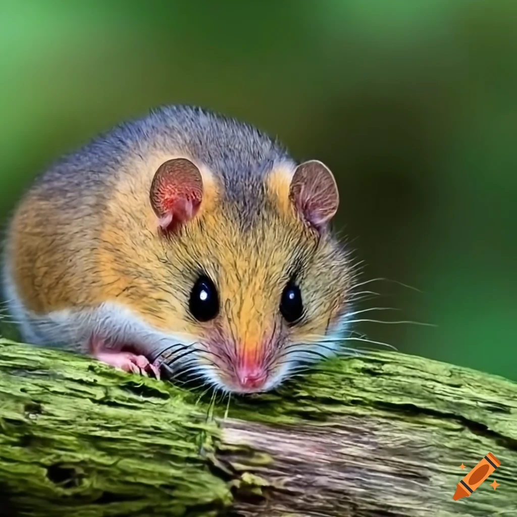 garden dormouse in a sunny orchard
