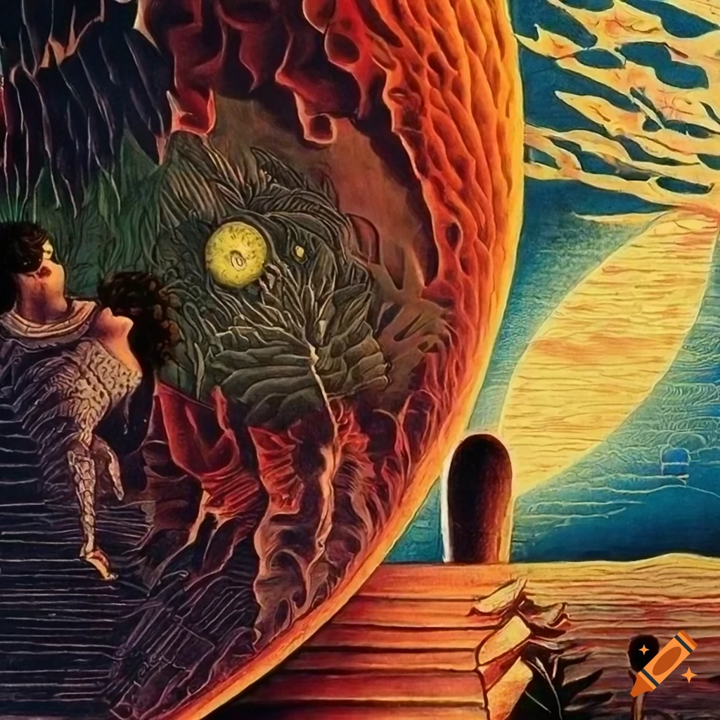 Science Fiction magazine cover with a nonbinary figure looking at the Celestial boundary
