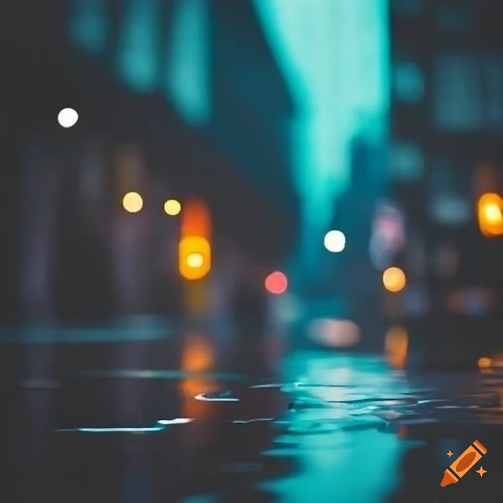 image of a rainy cityscape