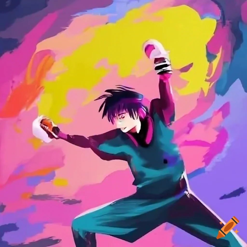 dynamic anime fight scene