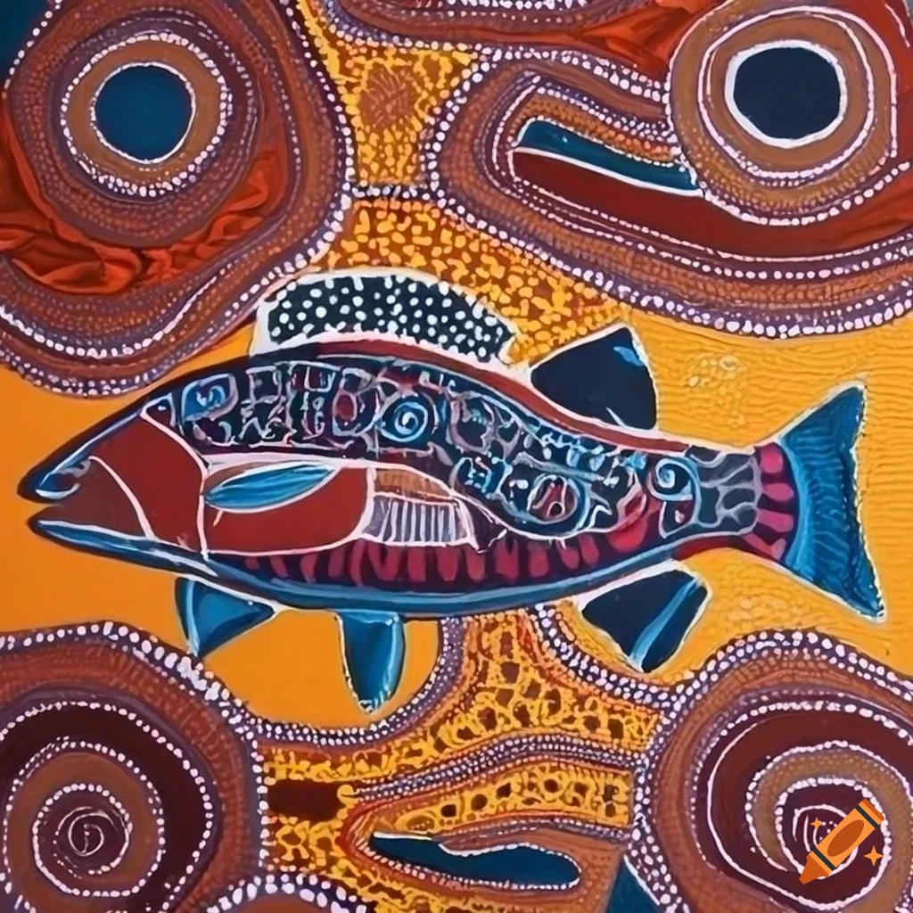 aboriginal painting of a barramundi