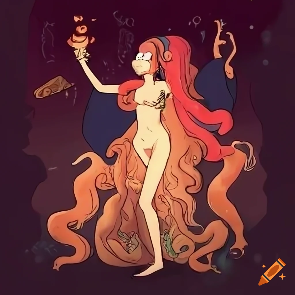 Gravity Falls inspired artwork of Mabel reenacting Venus by Botticelli
