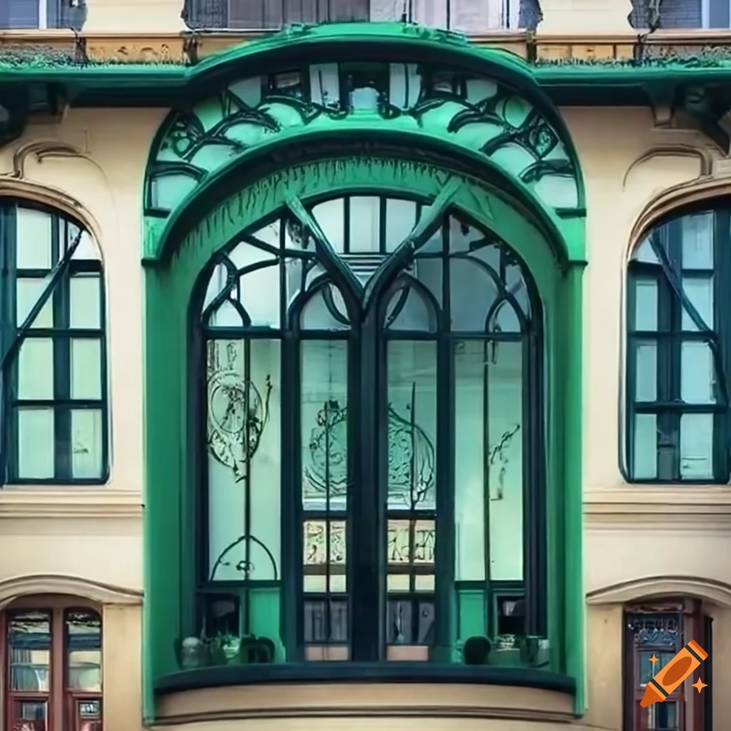 art nouveau storefront with intricate architectural design
