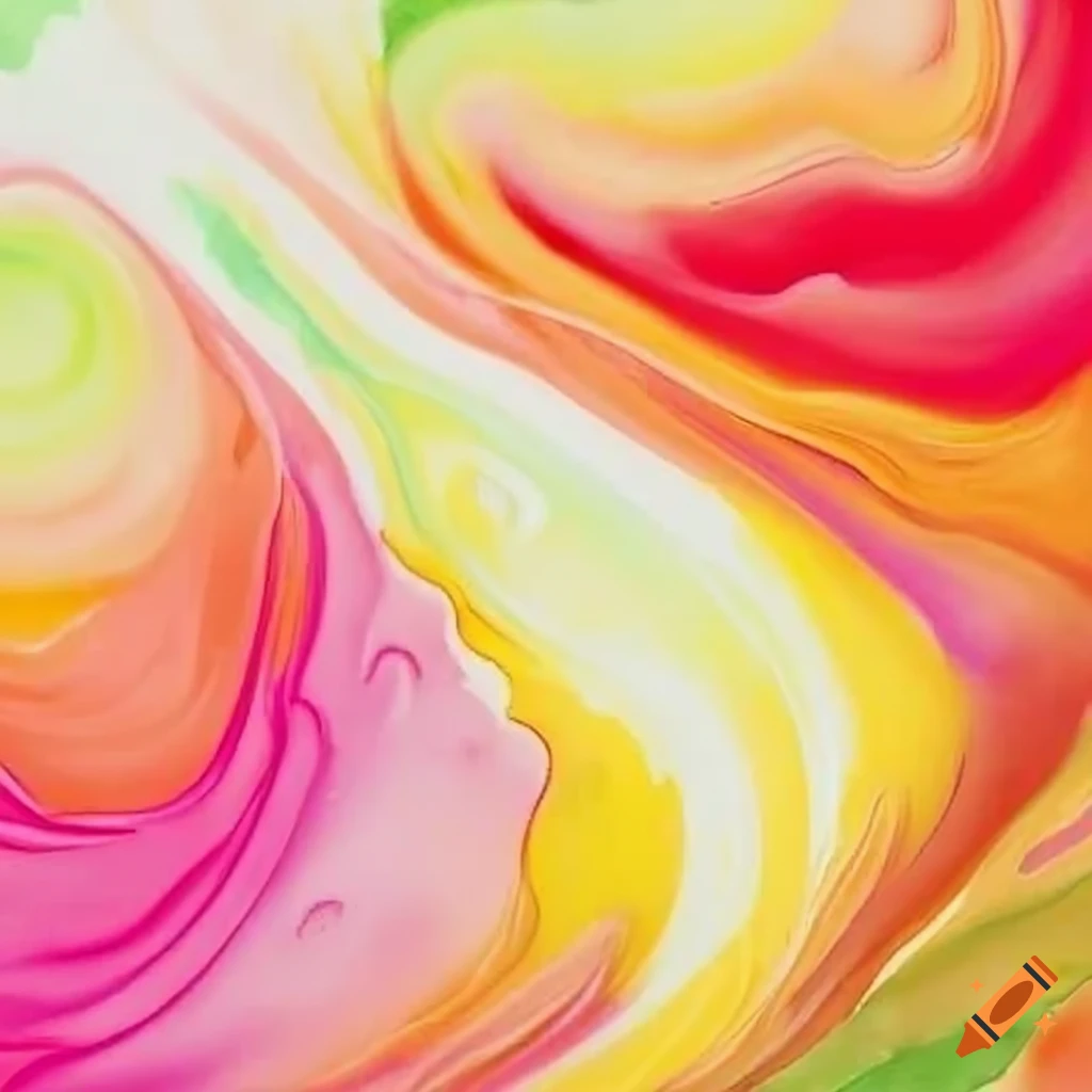 swirling flow of spring colors in watercolor