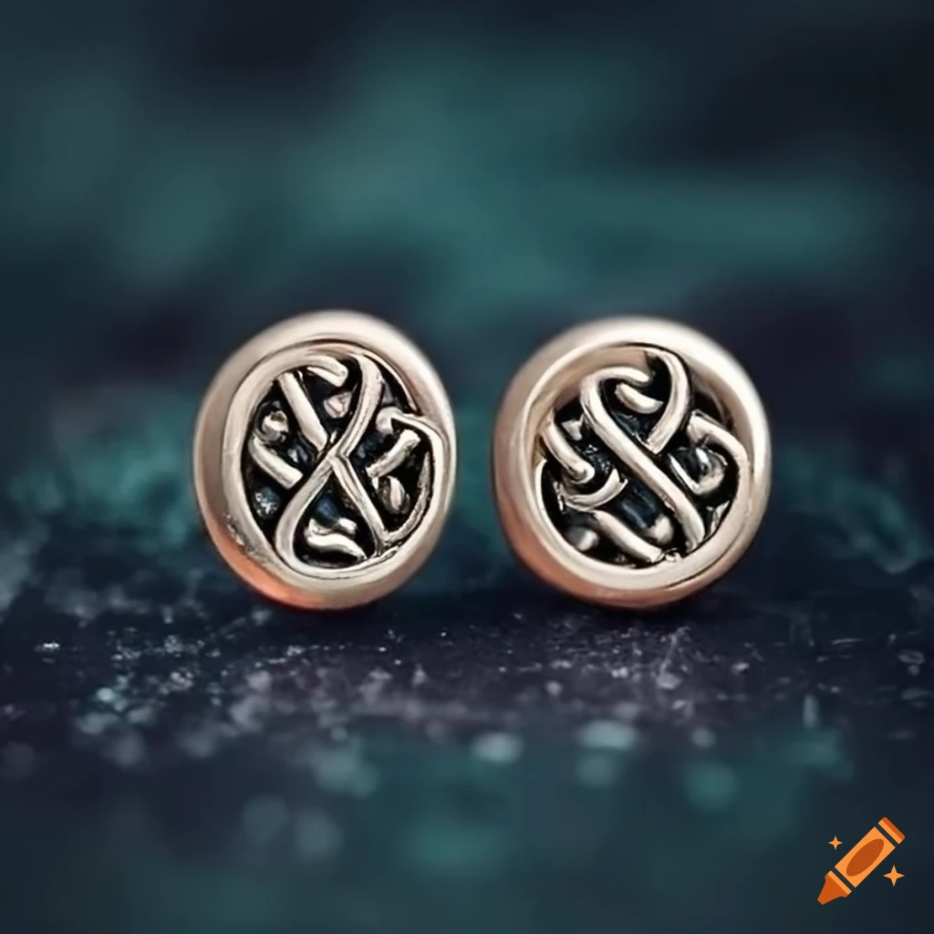 round celtic stud earrings on velvet backdrop