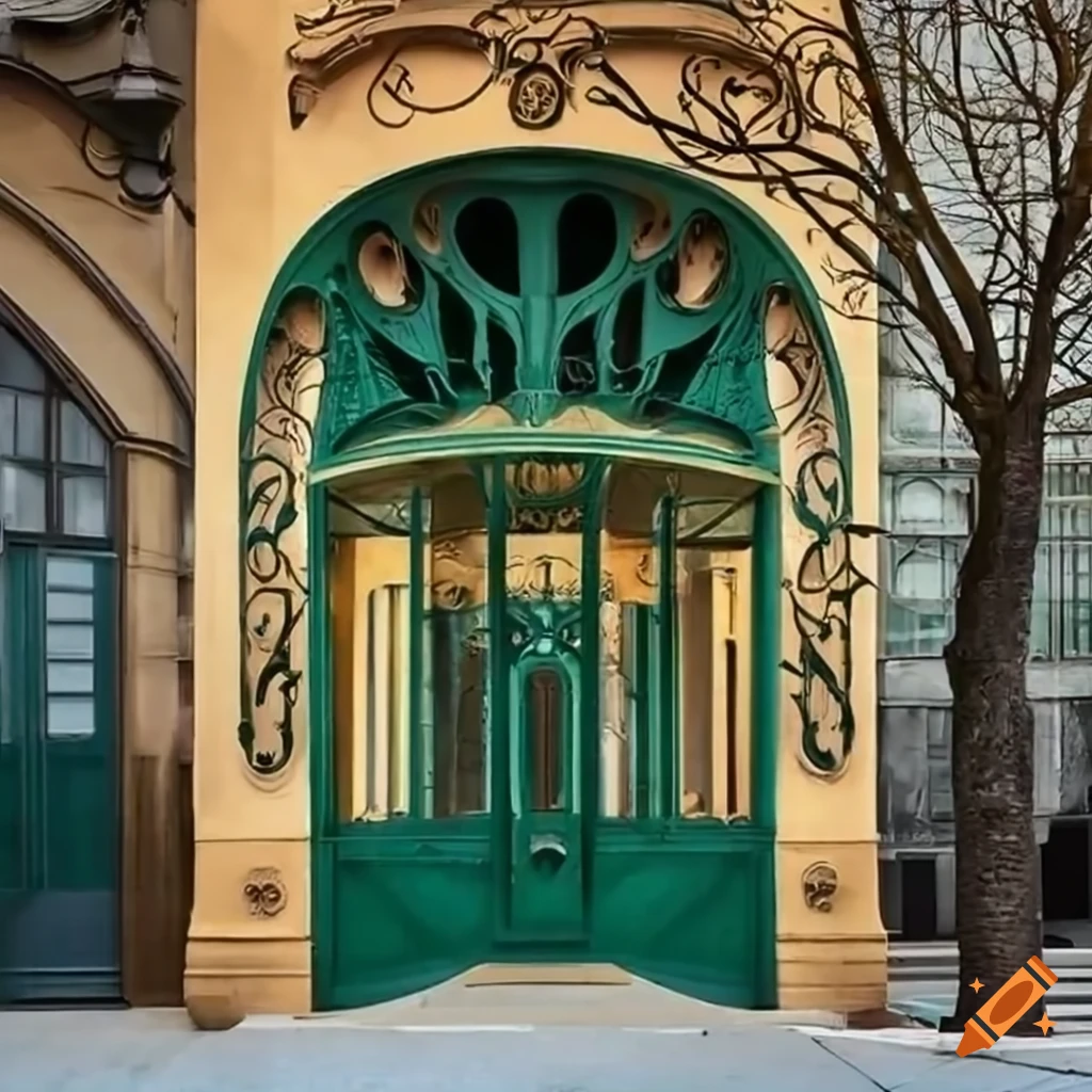 detailed art nouveau storefront design