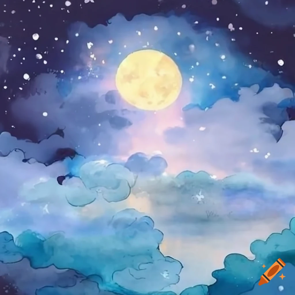 Japanese gates in the clouds at night