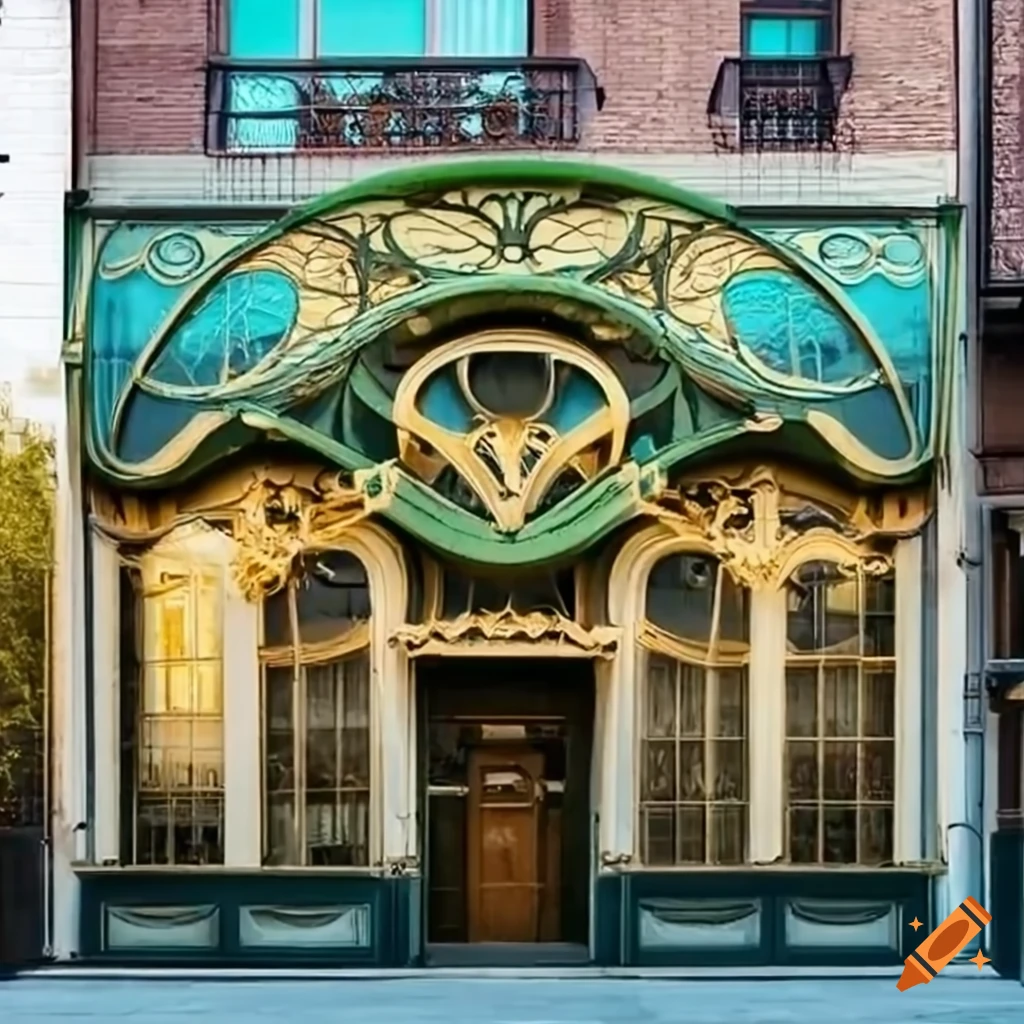 detailed art nouveau storefront design