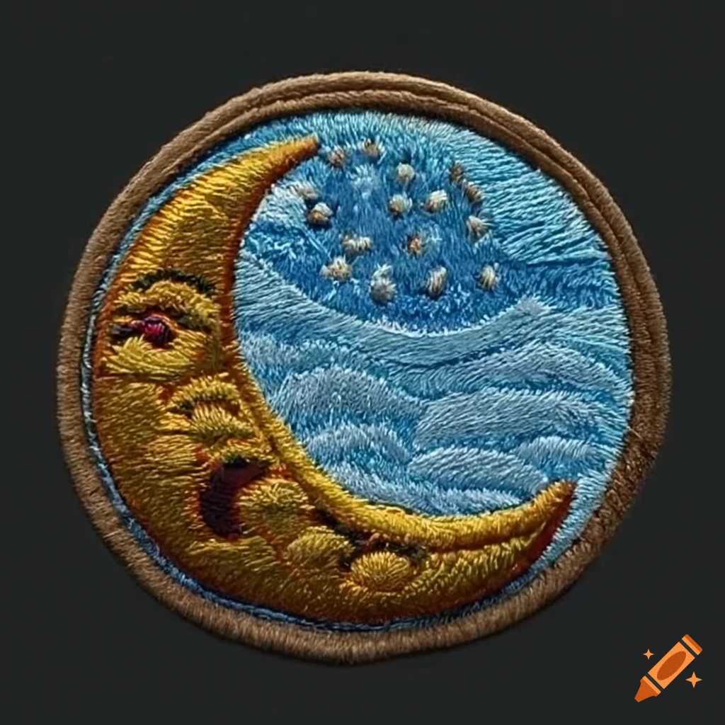 silk embroidered badge representing winter solstice