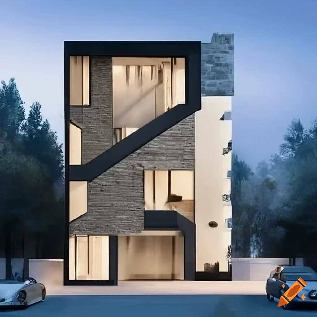 modern stone facade design for a villa
