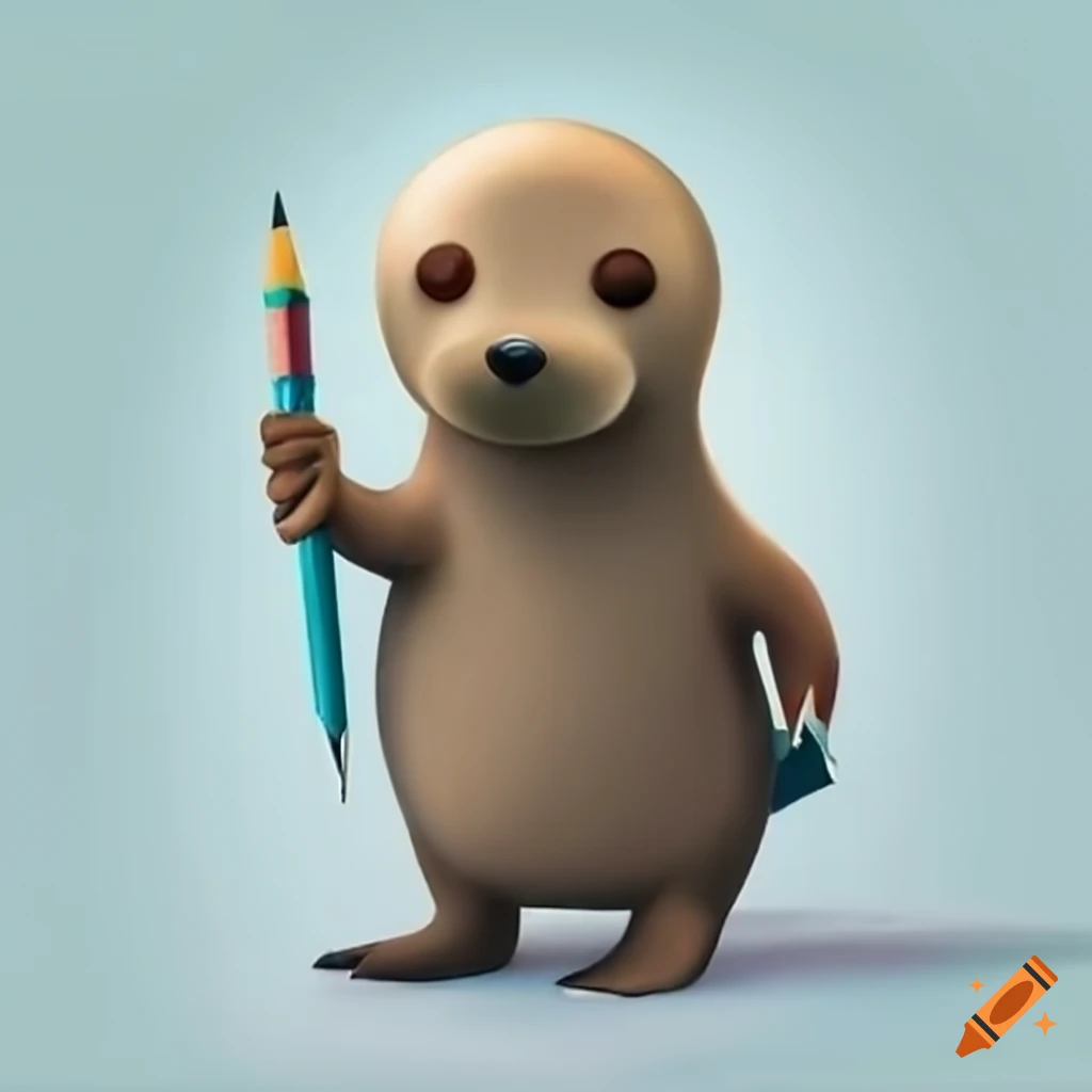 seal with a pencil writing