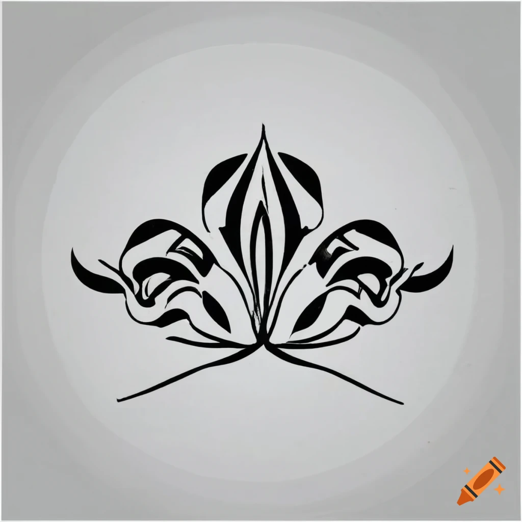 art nouveau stencil art with flowing lines