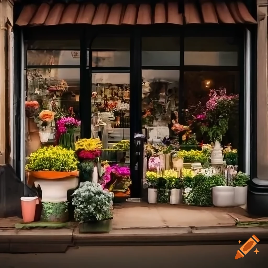 front view of a flower shop under construction