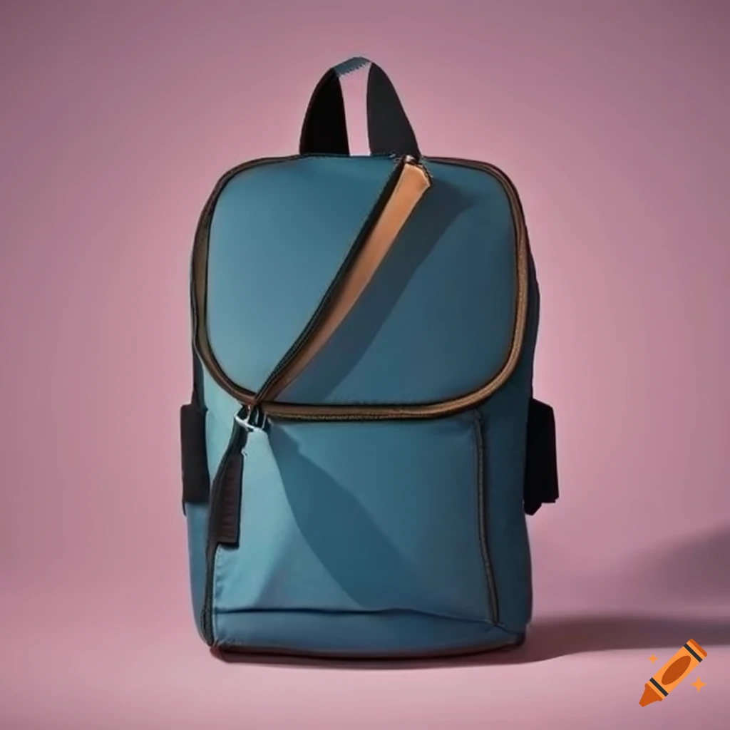 light square-shaped backpack with vertical zipper