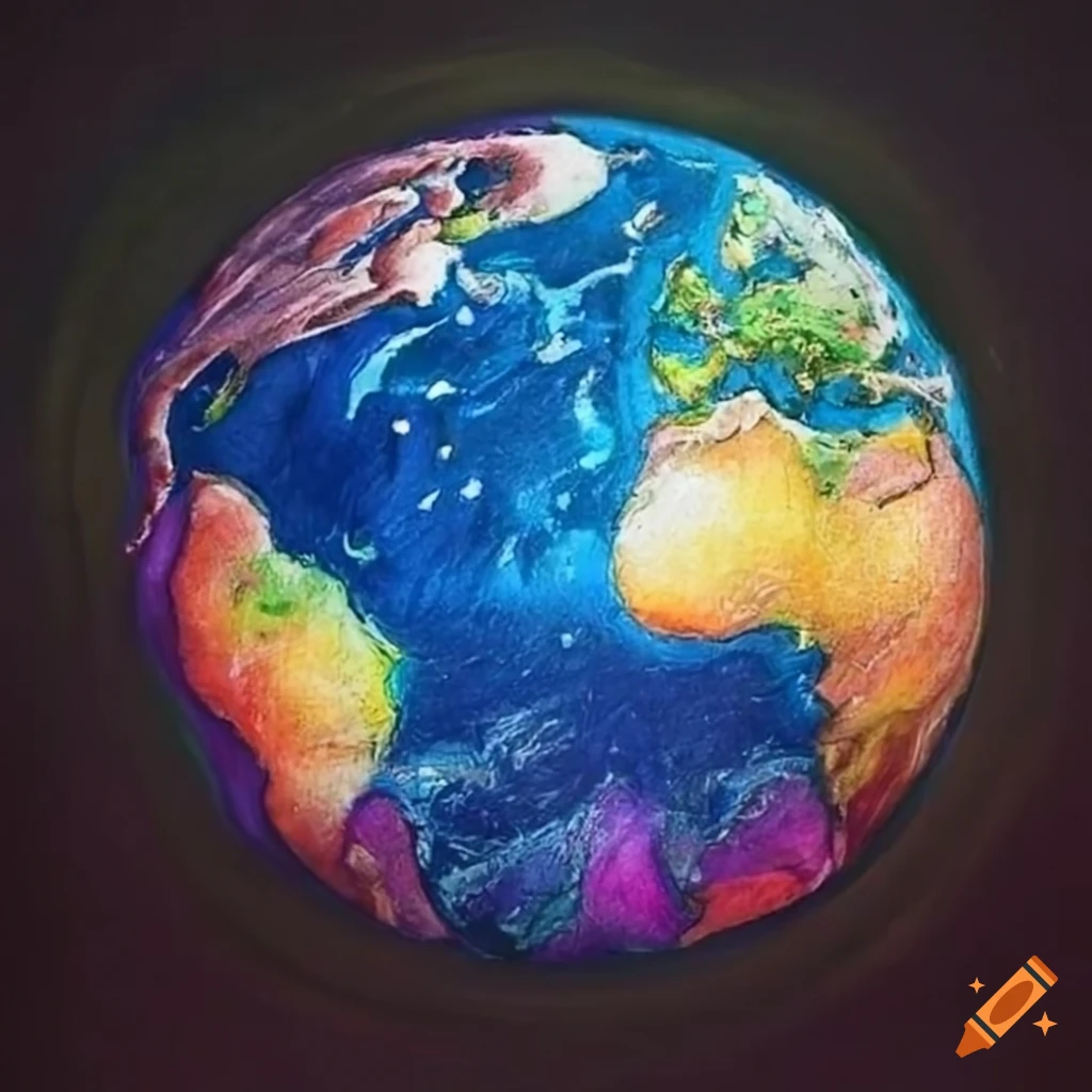 colorful sketch of planet earth