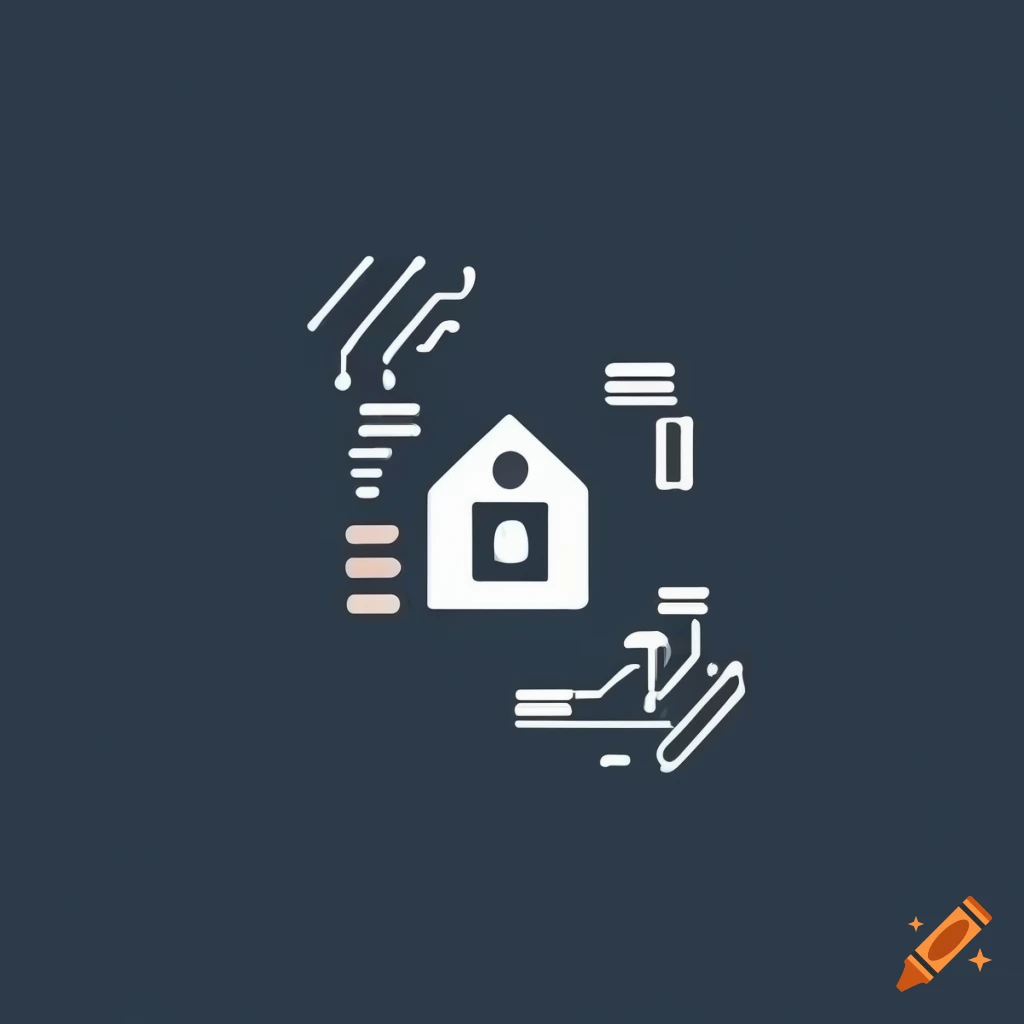 minimalistic home logo with electronics reference