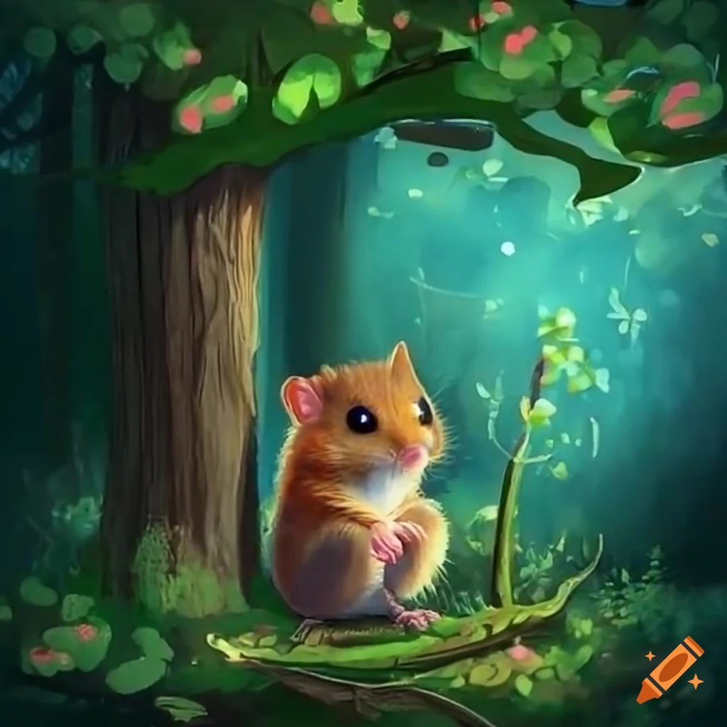 garden dormouse in a sunny orchard