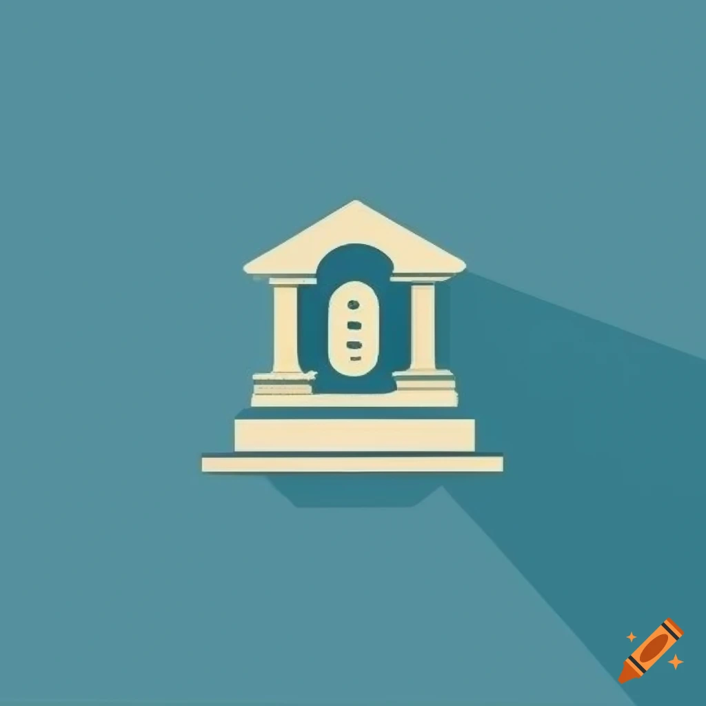 flat style logo of a bank
