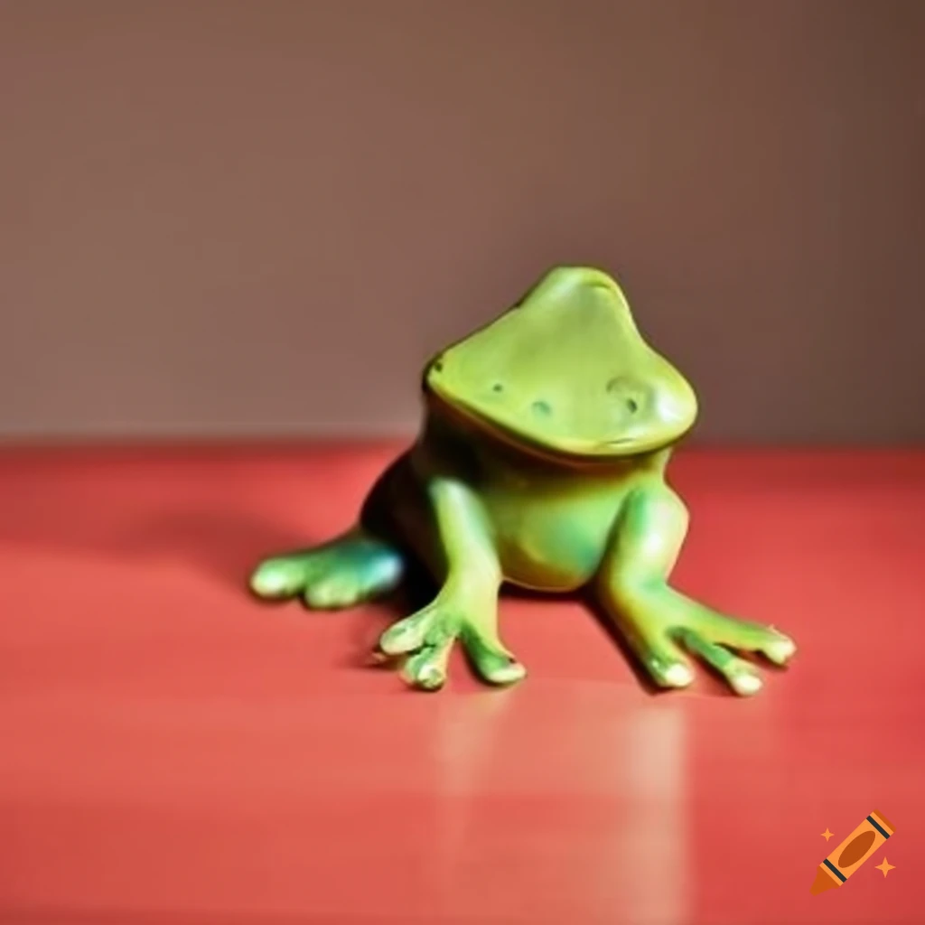 antique frog figurine on a table