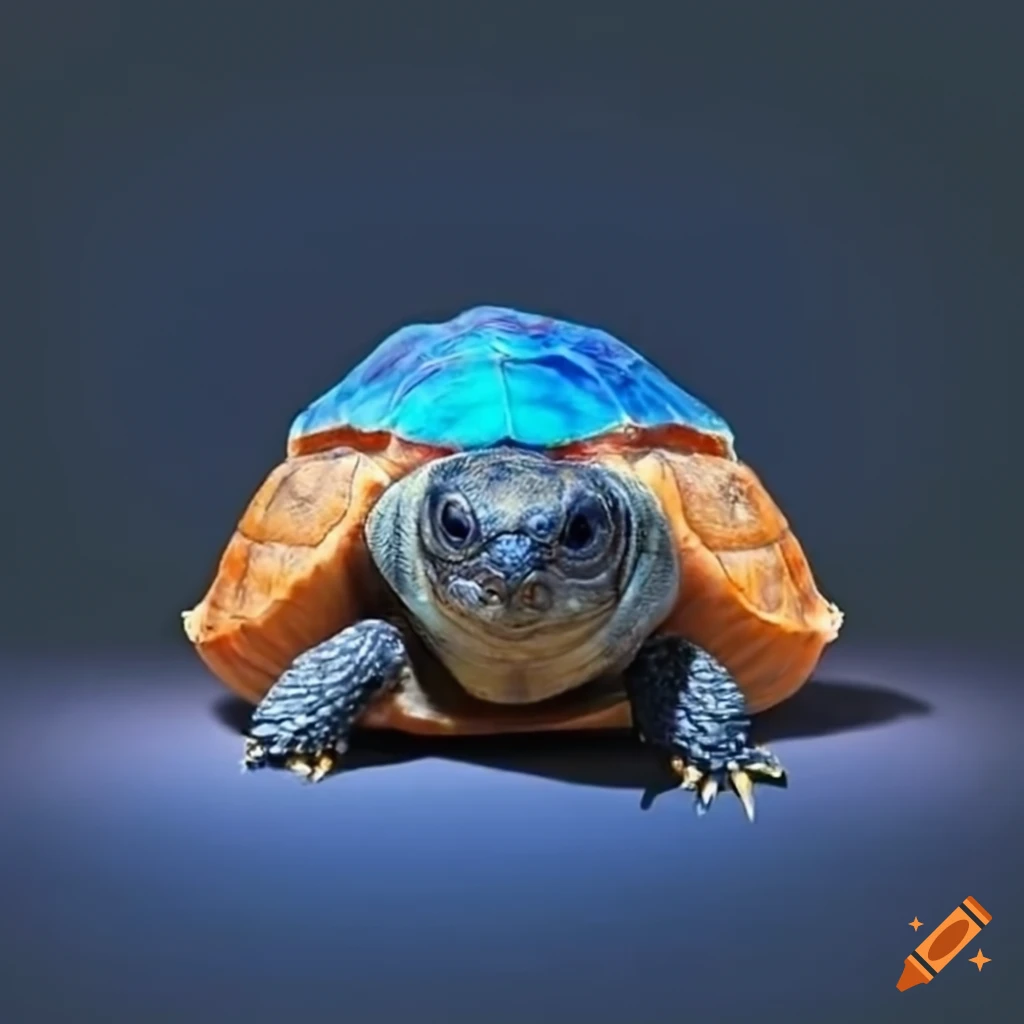 giant turtle standing next to a house