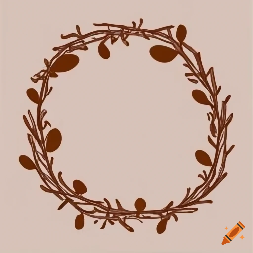 twig wreath on white background