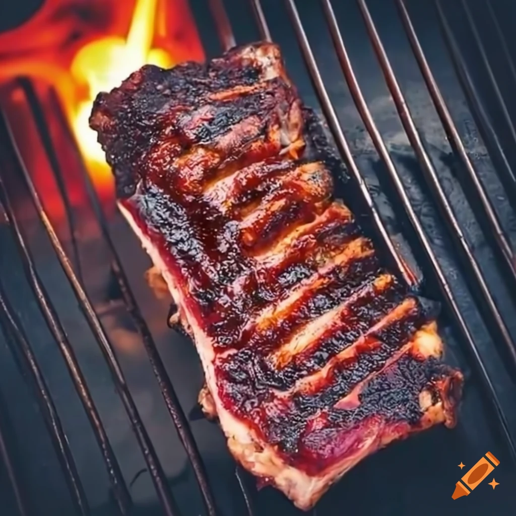 grilled short ribs with BBQ sauce