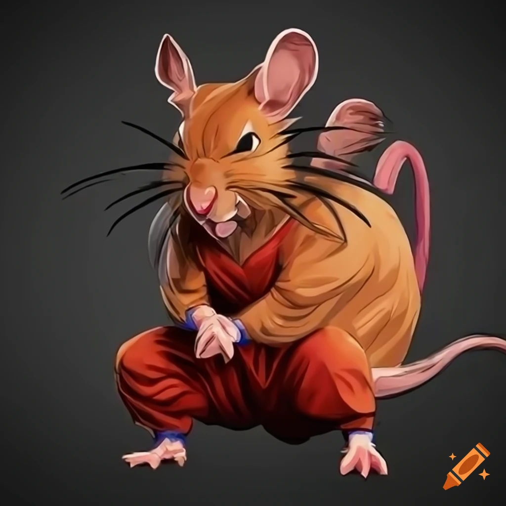 artwork of Goku from Dragon Ball as a rat