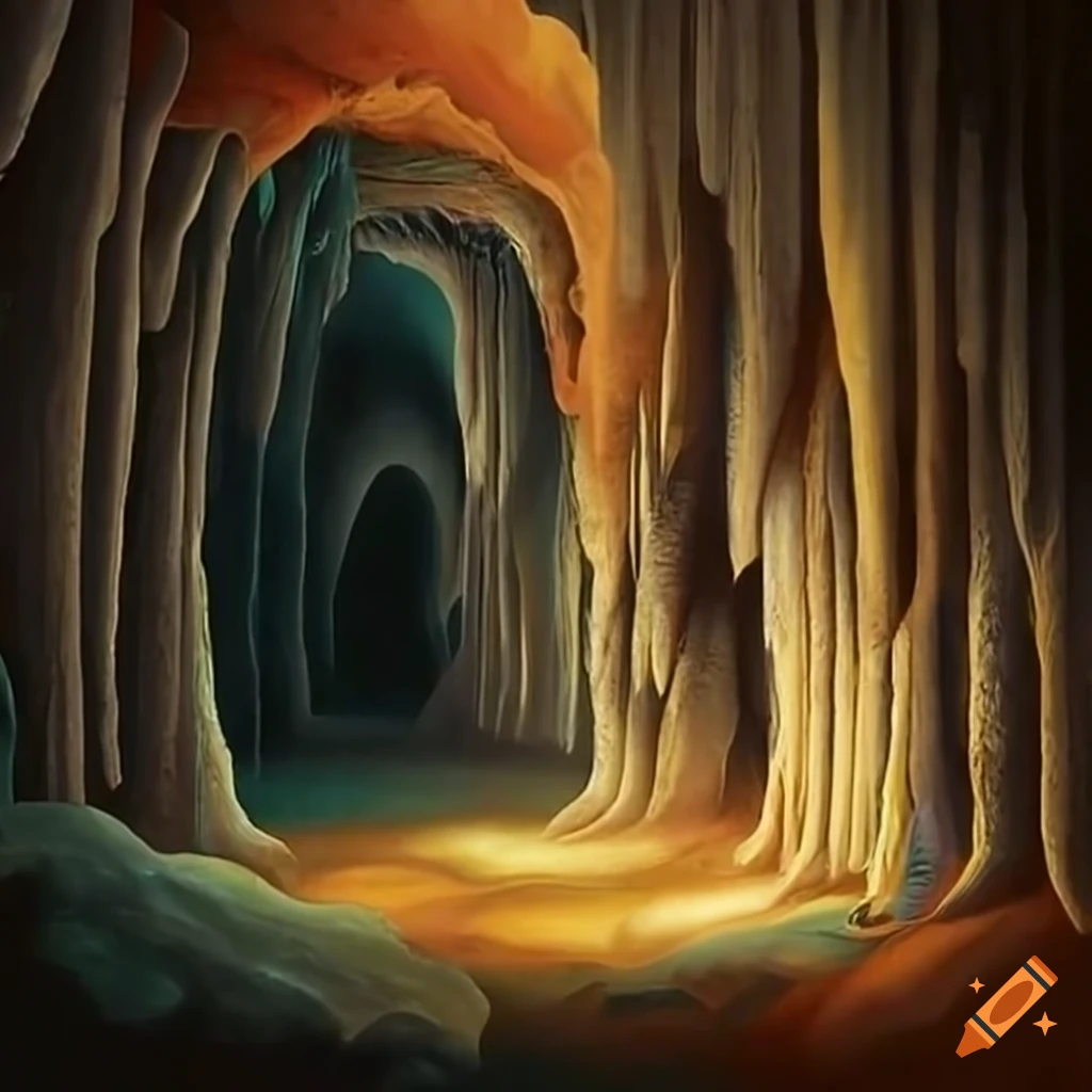Image of a mysterious cave with stalactites on Craiyon