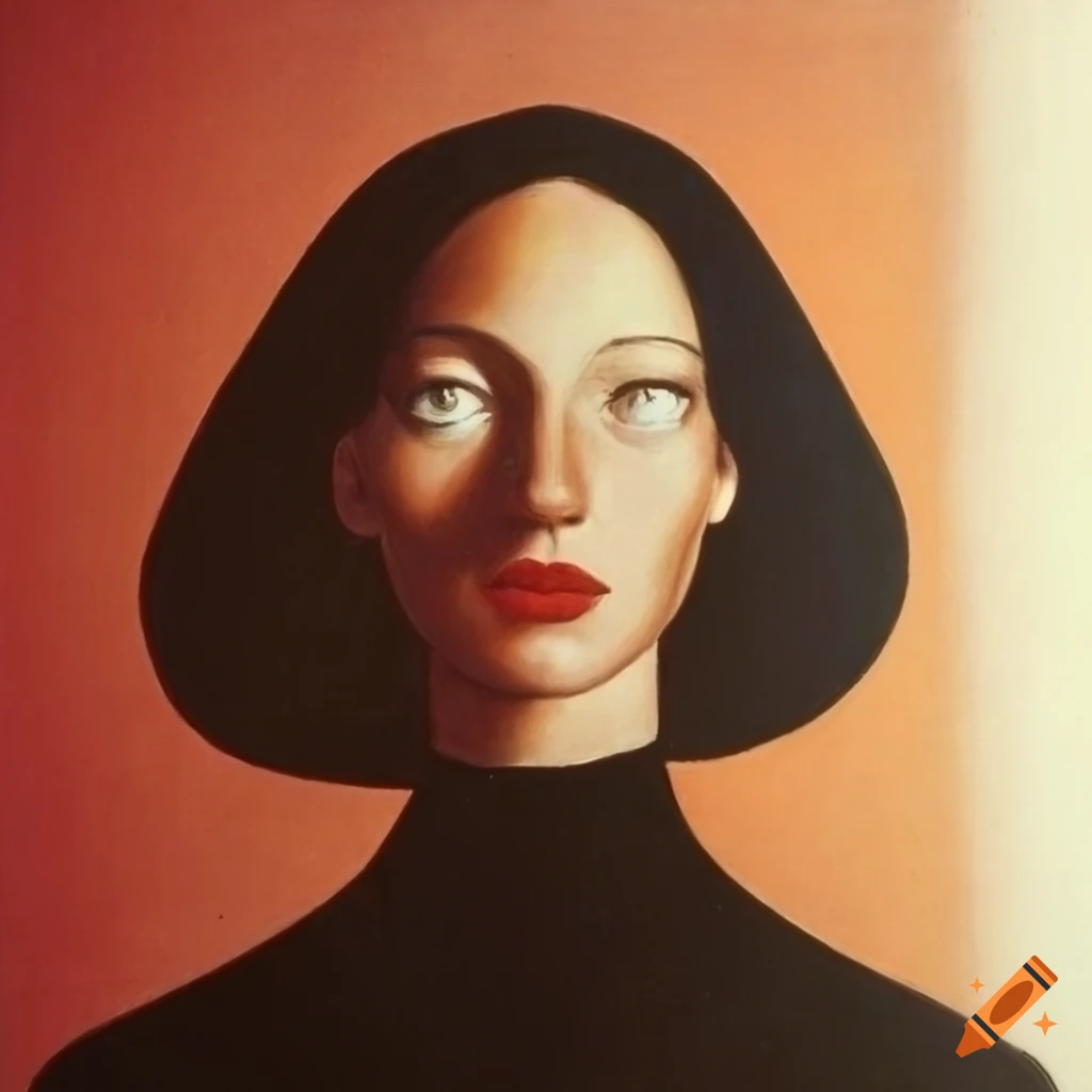 vibrant painting of a stylish French woman in winter