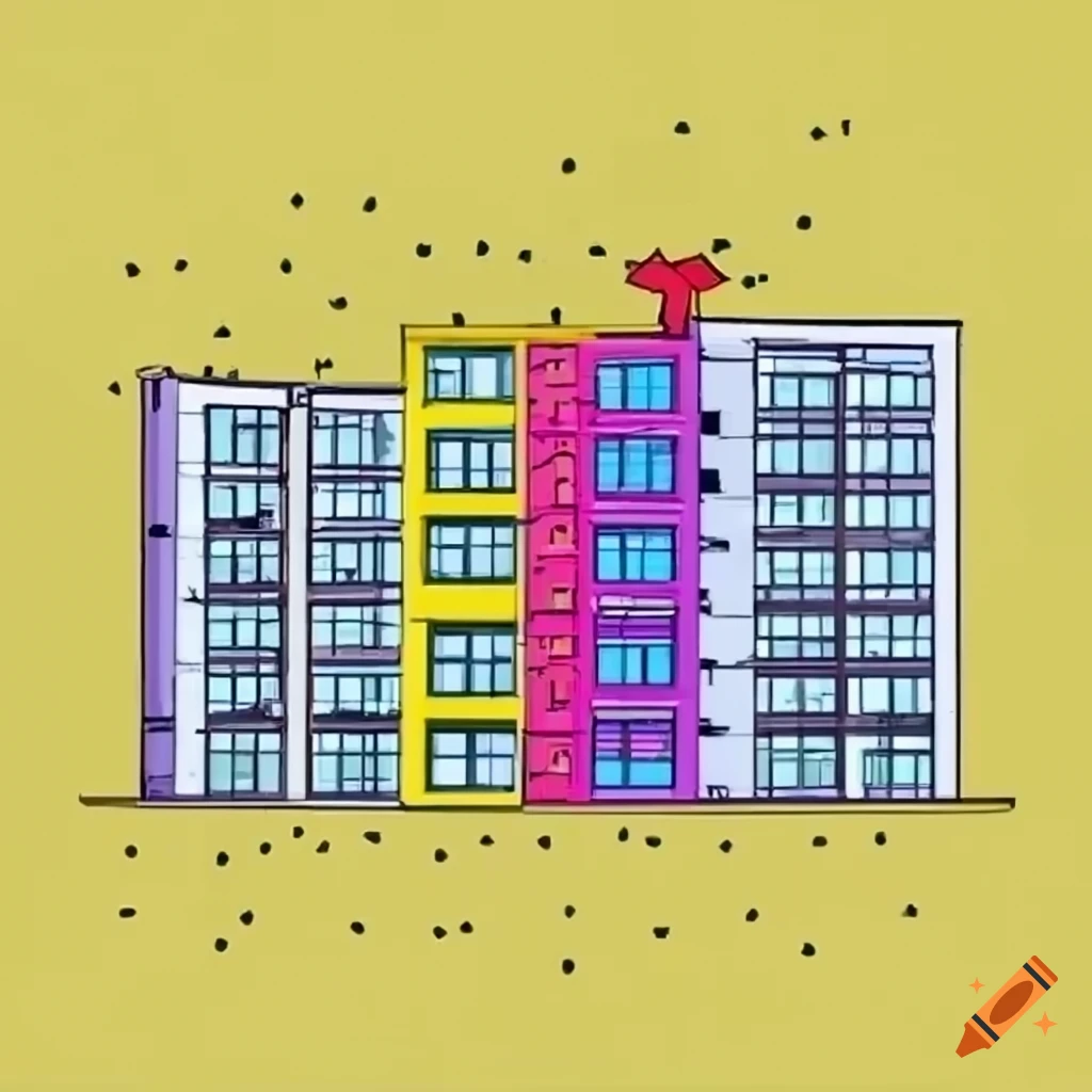 visualization of housing data with arrows pointing to different parts of a building