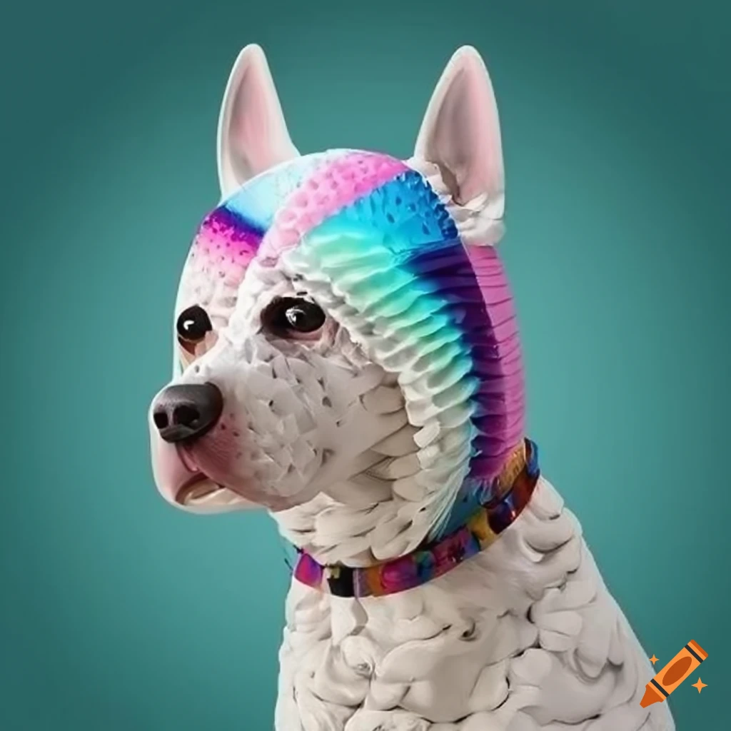 white dog head fan with multicolored speed settings