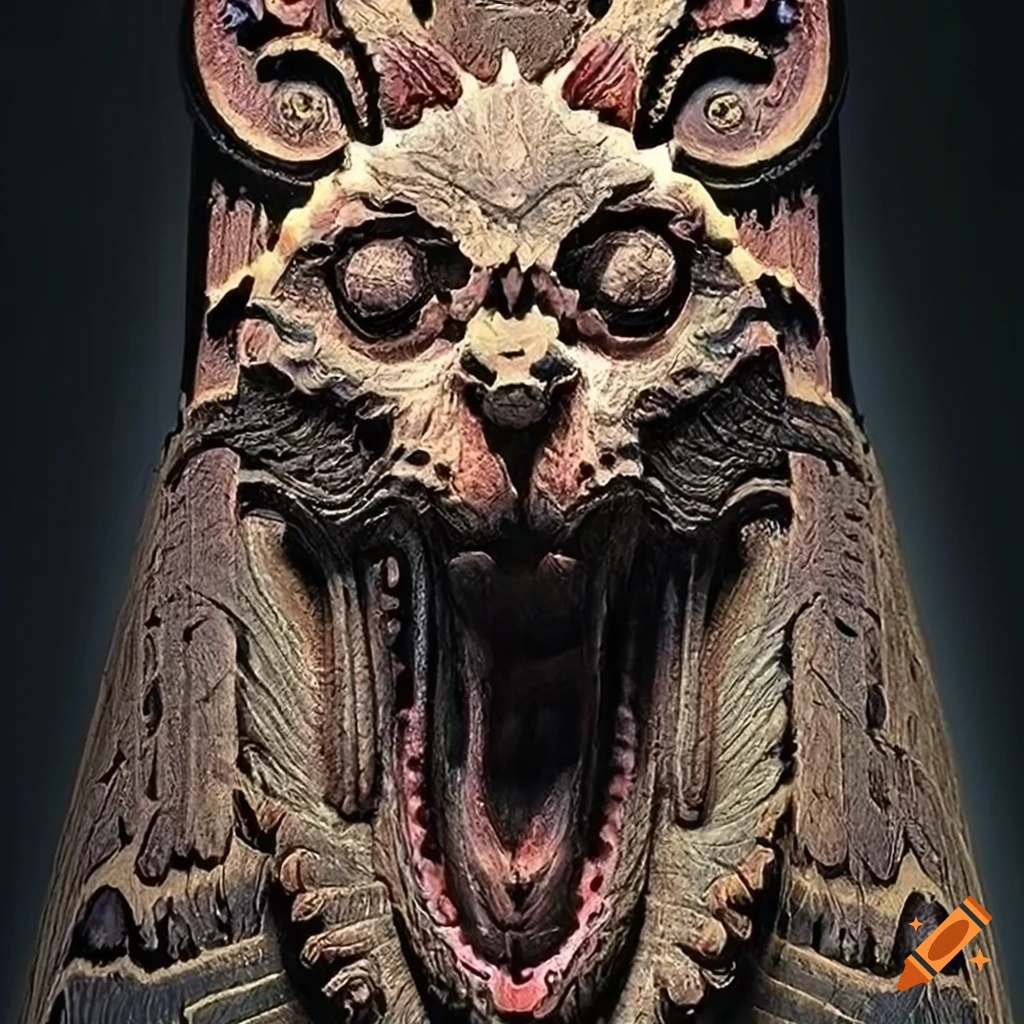 detailed carving of a moth in architectural style