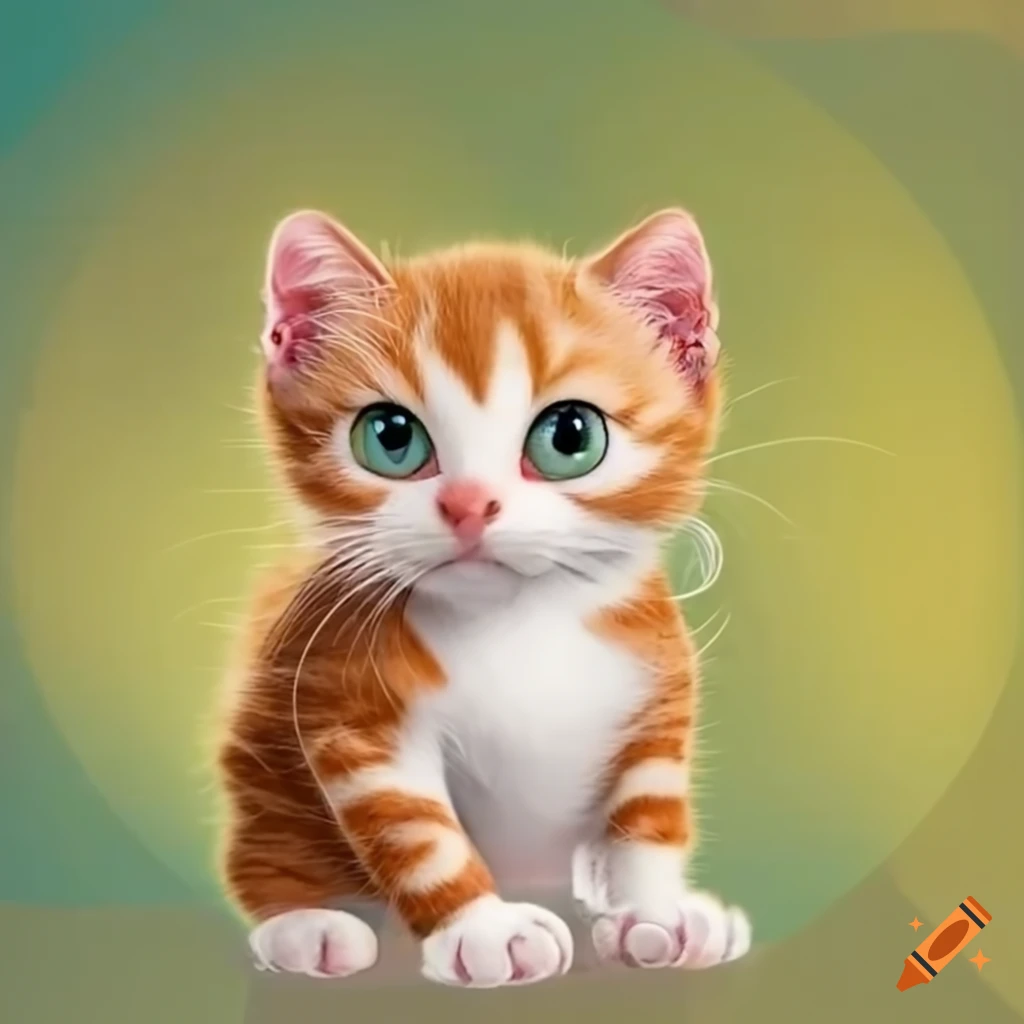 adorable red and white kitten with a visitor badge