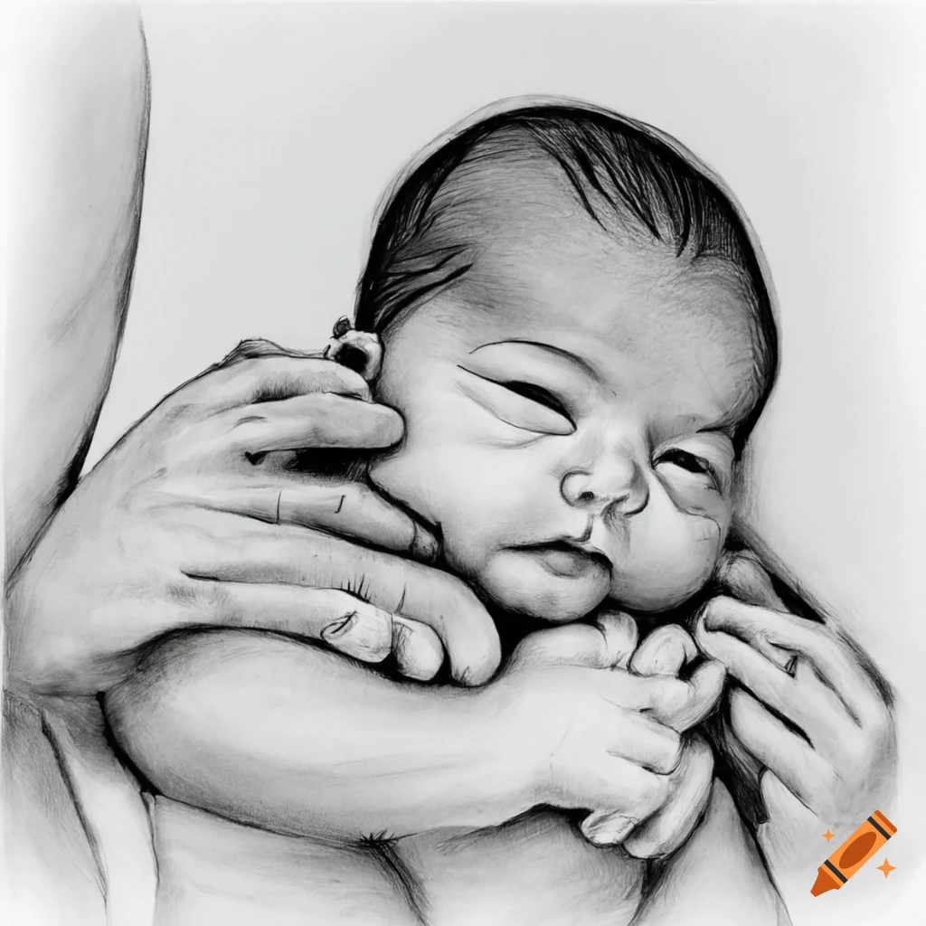 Baby Boy Shower Card. Cute Little Sleeping Child. Color Sketch, Hand Drawn.  It's A Boy. Cute Sleeping Baby Drawing. Simple Cartoon Vector Illustration.  Newborn Little Baby Stylized Art. Stock Vector | Adobe