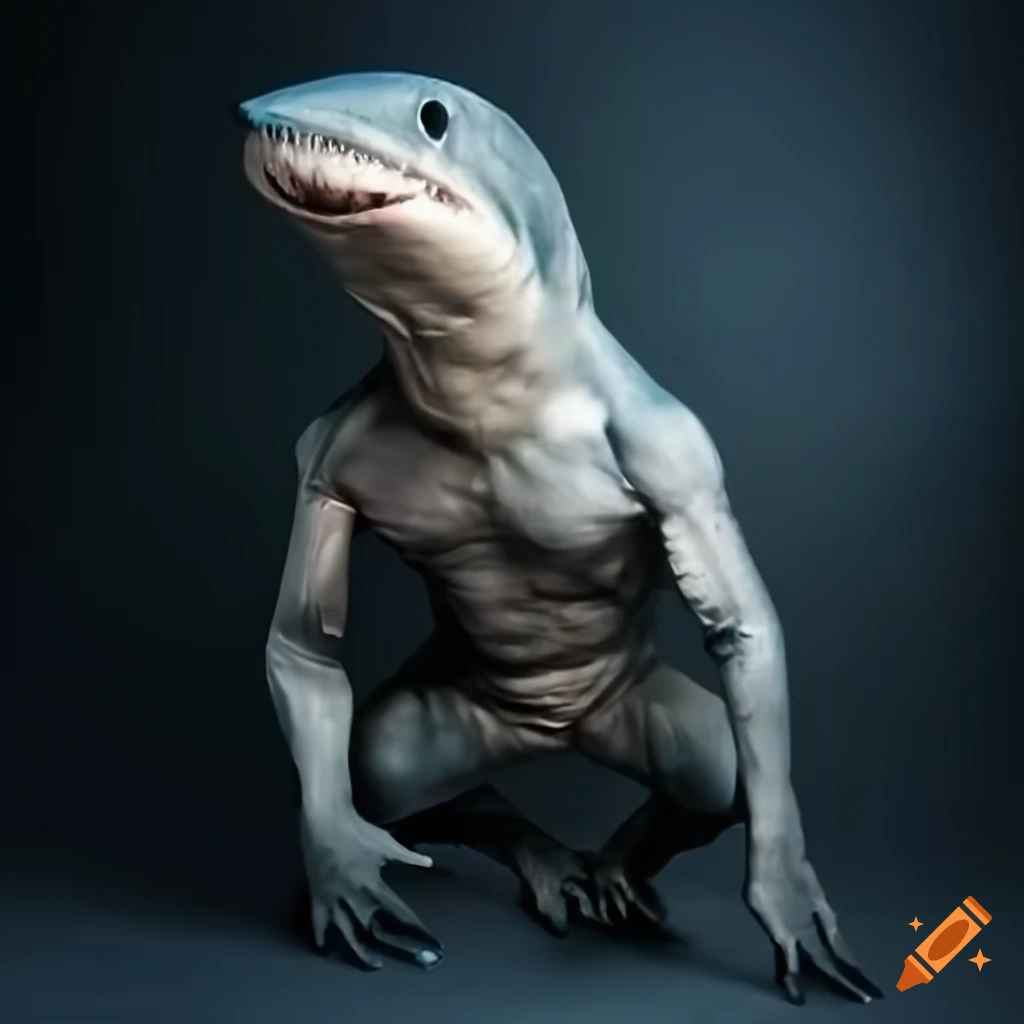 image of a humanoid shark