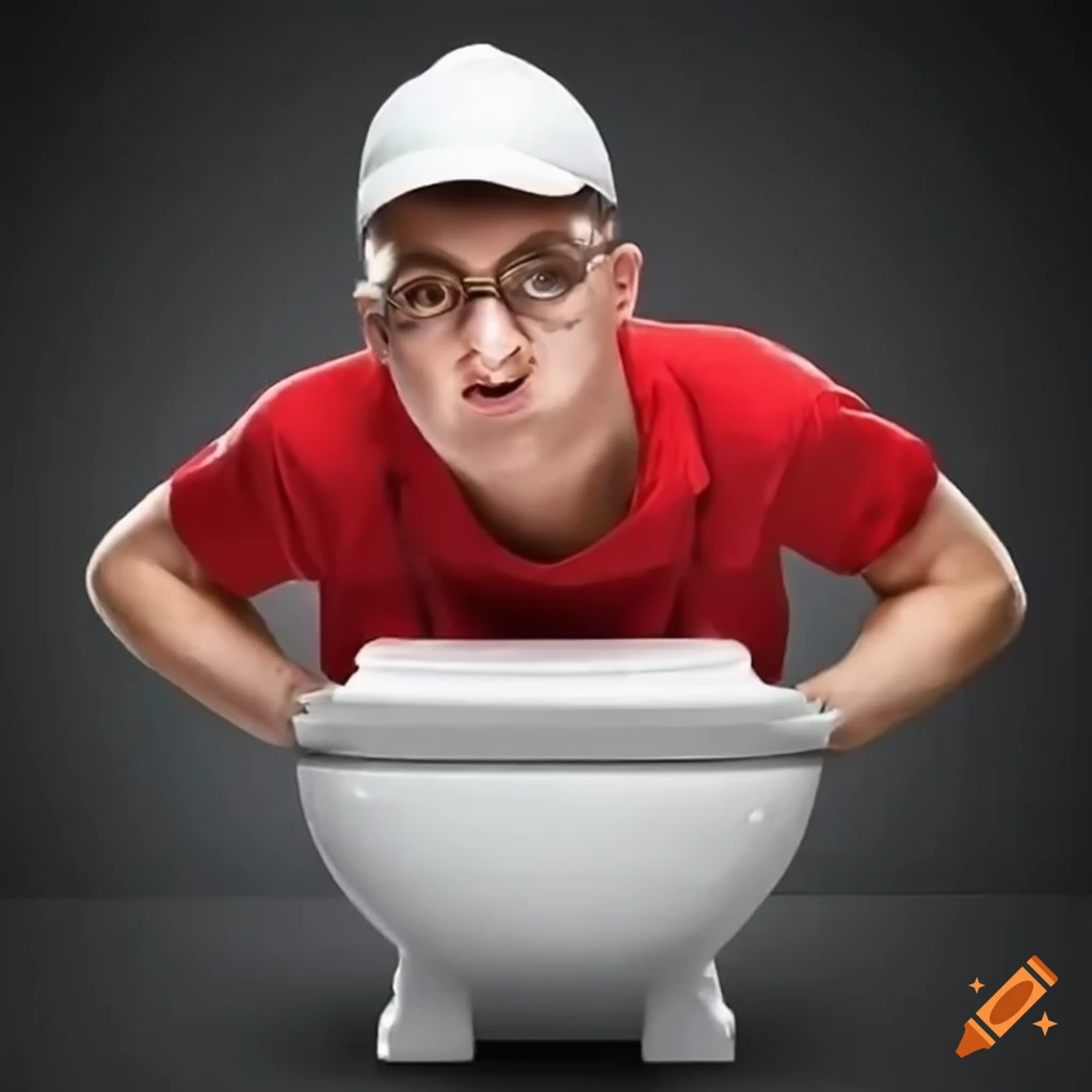 funny plumber fixing a toilet