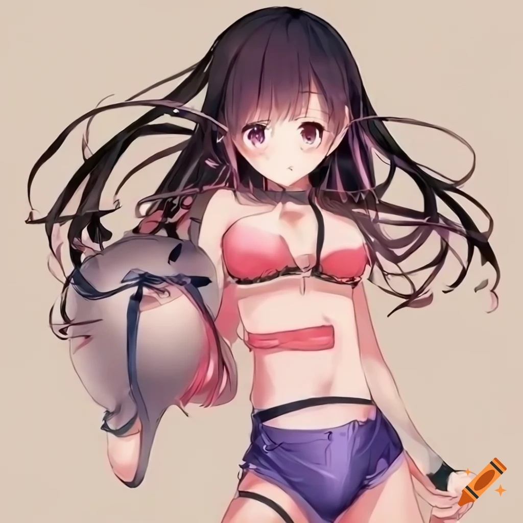 full body illustration of a cute anime girl playing sports