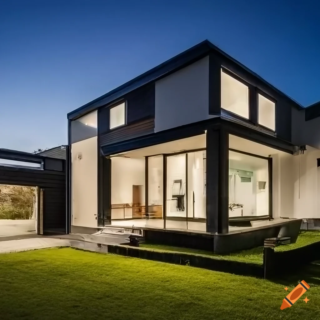 professional photo of a small modern house