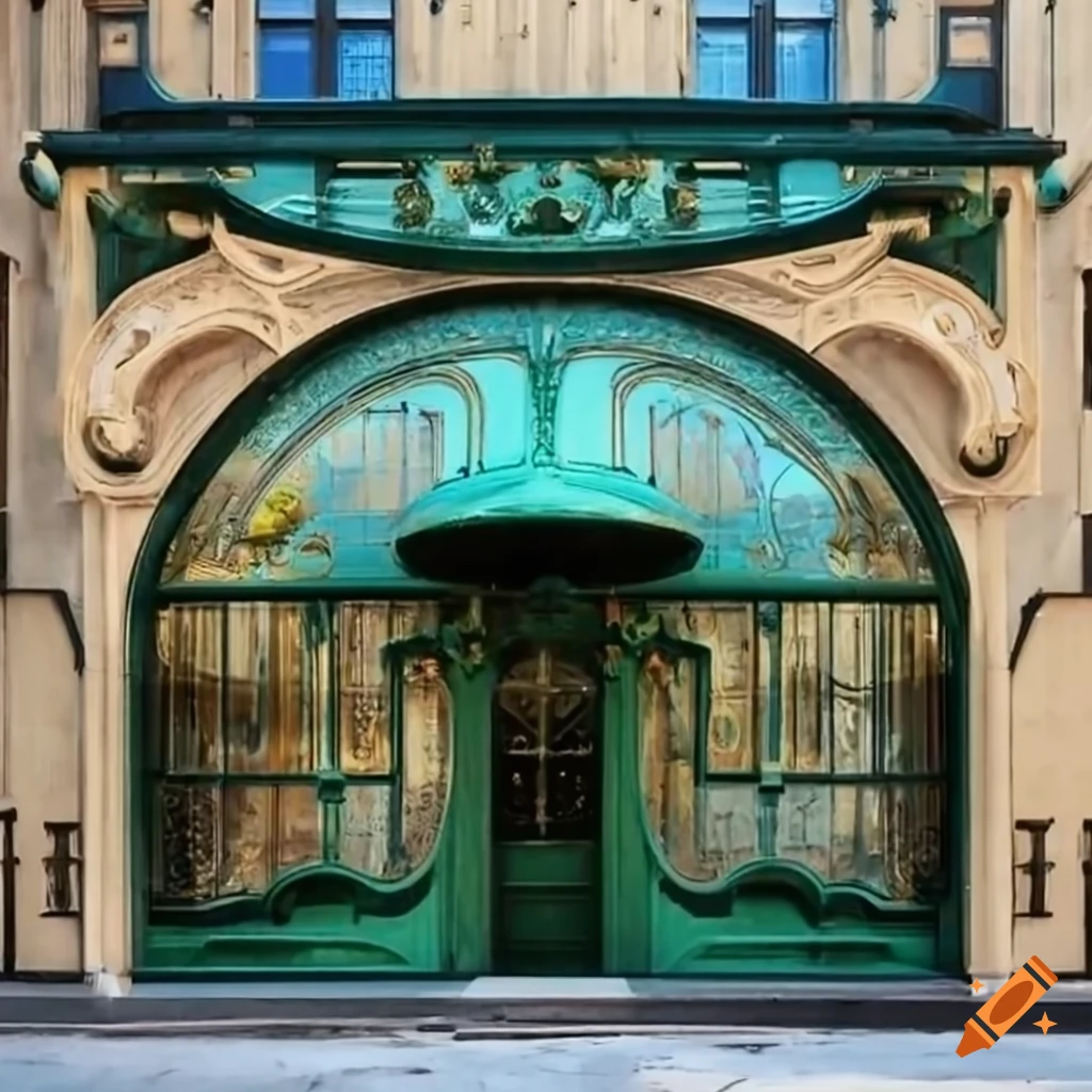 detailed art nouveau storefront design