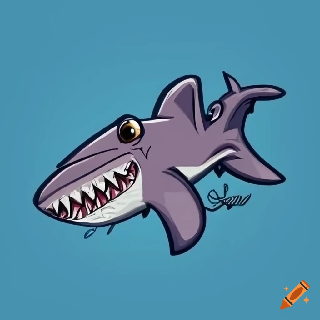 graffiti-style cartoon shark