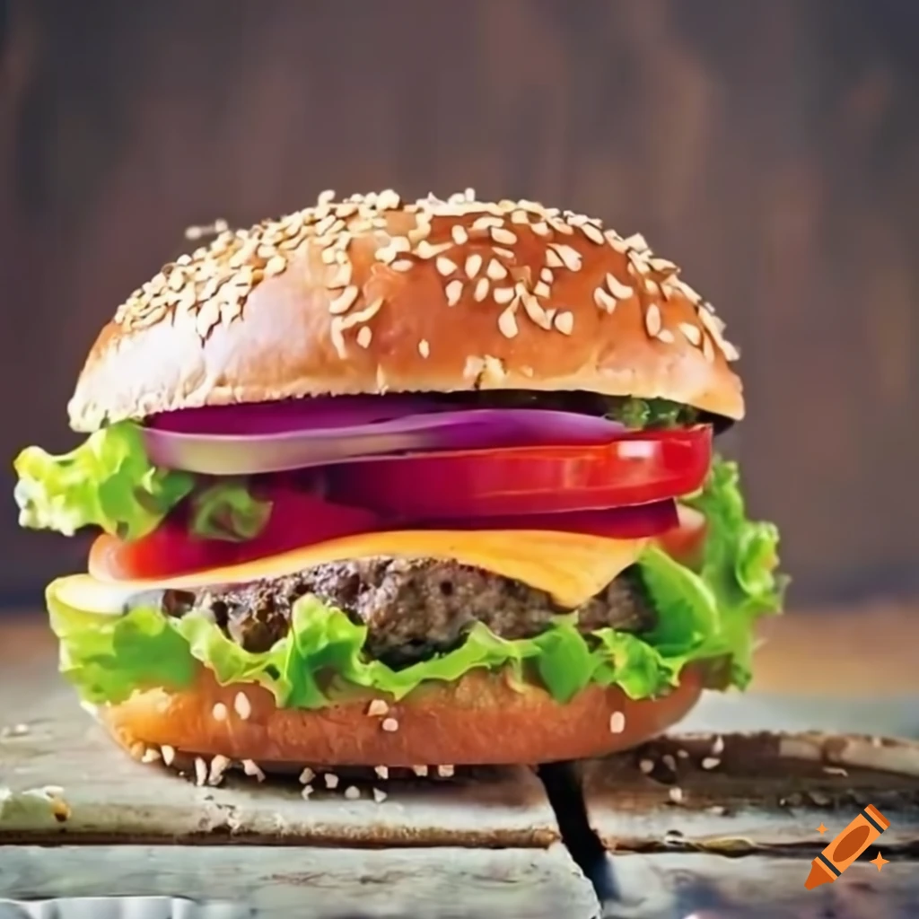image of a delicious cheese hamburger